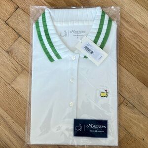 Tory Burch MASTERS ladies size small white/green golf shirt